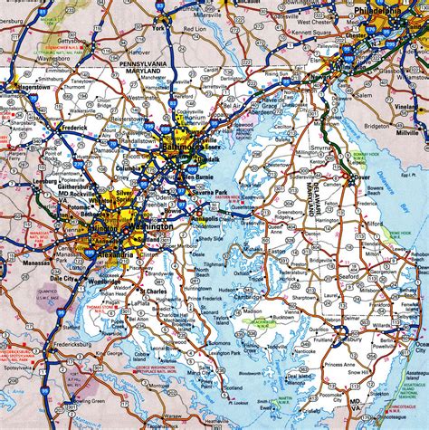 Map of Maryland roads and highways. Free printable road map of .